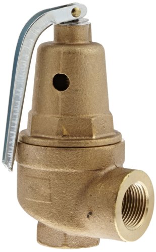 Válvula Apollo 10-600 Série Bronze Safety Relief Valve, ASME Hot Water, 30 psi Set Pression, 3/4 x 1 fêmea NPT