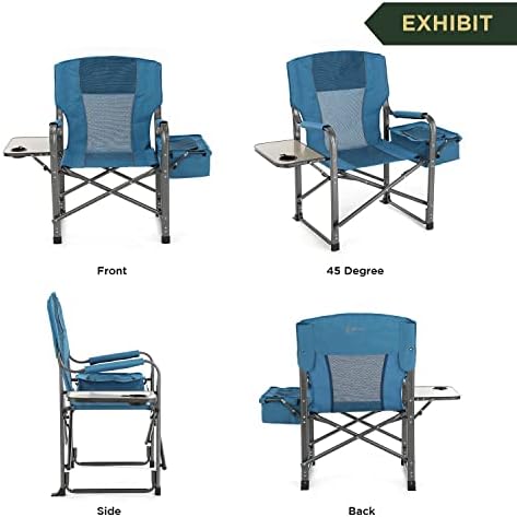Cadeira do diretor dobrável ao ar livre de Arrowhead com a mesa lateral e refrigerador integrado, porta-copos, bolsa