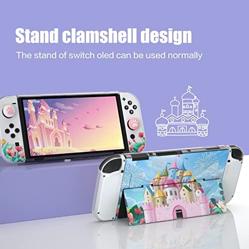 Nananino Switch OLED Protective Case, Switch OLED Hard Console Case e Switch OLED Joy Con Tpu Case com tampas de preensão do