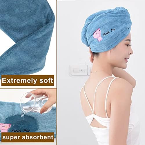 Romasa Hair Secking Tootes Microfiber Hair Toalha com botões Super absorvente Twist Turban Shower Presente para crianças e mulheres