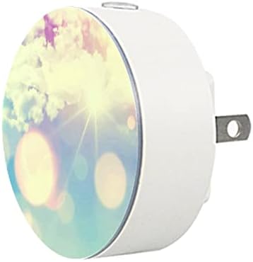 2 Pacote de plug-in Nightlight LED Night Light Retro Sky Background com Dusk-to-Dawn para o quarto de crianças, viveiro, cozinha,