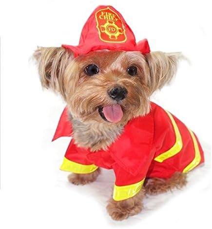 Trajes de cachorro de puppe amor - fantasias de bombeiro - vestir seus cães como um homem de bombeiros