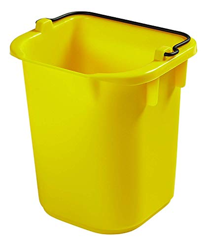 Rubbermaid Commercial Products Boldes de limpeza pesada, 5 quartos, amarelo, balde de utilidade com bico e alça embutidos para