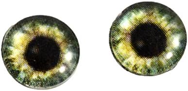 Olhos de vidro verde de 10 mm Irrises inspirados em bonecas para a Art Polymer Clay Taxidermy esculturas ou jóias fazendo um conjunto de 2