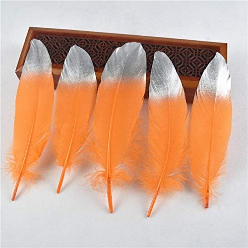 Zamihalaa new10-20pcs/lote lindamente mergulhado em penas de ganso/ganso prateado15-20cm Plumas diy para artesanato Acessórios decorativos