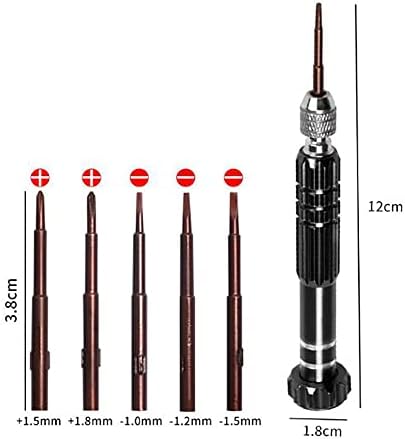 Chave de fenda multifuncional de 5 em 1, chave de fenda com fenda pequena pequena, mini chave de fenda Phillips para eletrônicos, óculos,