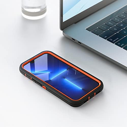 Caso Wogroo para iPhone 13 Pro Max, resistência pesada e resistente à prova de choque protetor Casos de telefone, preto+laranja
