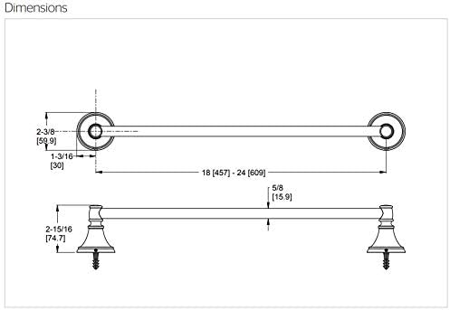 Pfister Northcott BTB-MG2K-TOWEL BAR, 24 polegadas, níquel escovado