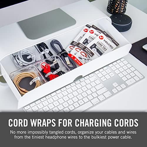 Velcro Brand Portable Cord Organizer laços | Organize fios de fone de ouvido, cabos de carregamento, cabos de alimentação