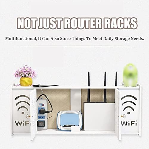 Rack de armazenamento Wi-Fi, rack de TV flutuante, caixa de armazenamento de roteador montada na parede, rack de armazenamento de roteador, caixa de armazenamento de decoração criativa caixa de armazenamento