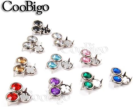 200pcs 8mm Rhinestone Studs redondos redondos punk diy para roupas sapatos sacos de cinto de cinto gz080-8