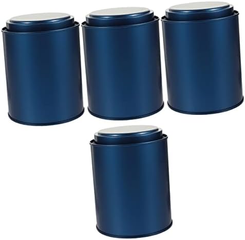 UPKOCH 4PCS Coffee Coffee Tea Aço Aeroporto Mini frascos de alimentação Pots de açúcar latas para calma azul de aço inoxidável