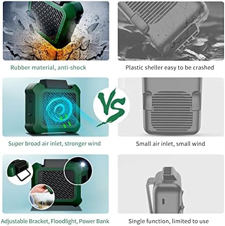 Fã da cintura portátil de Aquagreen, mini -colar fã, ventilador de correia operado por bateria de 6000mAh, pode ser usado como lanterna