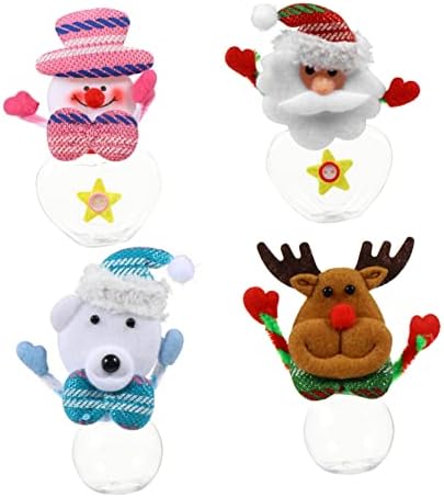 Hapinary 4pcs Christmas Candy Jar mesa top decoração de biscoitos decoração de Natal Men Men Gifts Tabela de Natal Decoração