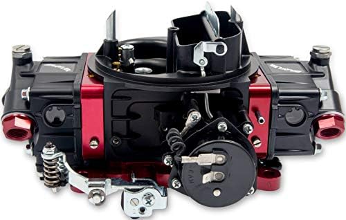 New Holley 600 CFM Quick Fuel Brawler Street Carburetor, Black Black acabamento vermelho, secundários mecânicos, estrangulamento