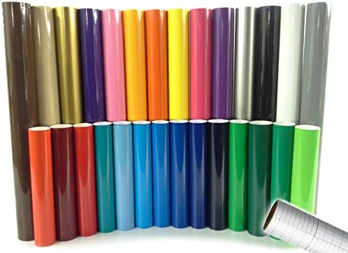 ORACAL 651 Gloss Craft Adhesive Vinil 12 x 30 Pacote de rolos multicoloridos para silhueta, Cricut e máquinas de corte de matriz,