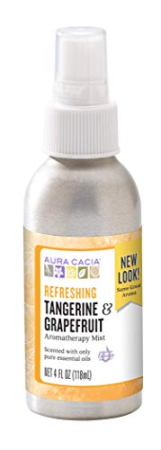 Aura cacia refrescante tangerina e toranja névoa | GC/MS testado para pureza | 118 ml