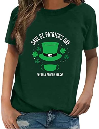Yubnlvae St. Patrick's Day Sweworkshirts for Women Heart Feio O pescoço solto férias Pullover irlandês