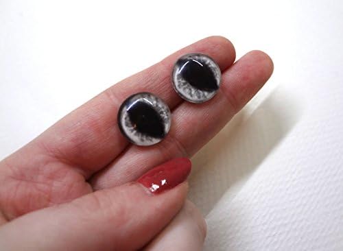 16mm White Cat ou Dragon Glass Eyes Doll Irises para Art Polymer Clay Taxidermy Sculptes ou Jewelry Making de 2