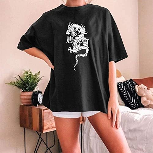 Caminhada de algodão de que outono feminino Mulheres de manga curta 2023 Crewneck Boat Grosc Graphic Top Tshirt para meninas RQ RQ