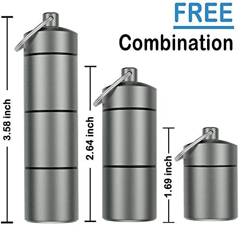 Portador de comprimidos de chaveiro grande, gabinete de pílula de meta