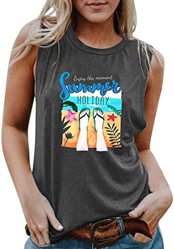 MASHUI TOP TANDE DE Holida de verão Mulheres engraçadas de férias de férias de praia Tampa gráfica 2x Tops de túnica