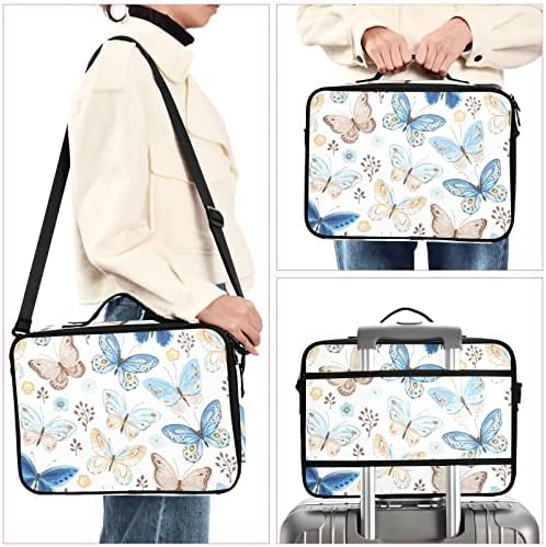 Odawa Butterflies Flores Organizador de bolsas de maquiagem grande, bolsa de maquiagem de viagem com divisores ajustáveis, sacos