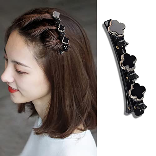 6pcs Cristão de cristal brilhante clipes de cabelo para mulheres clipe de pato com 3 clipes pequenos Franjas dupla