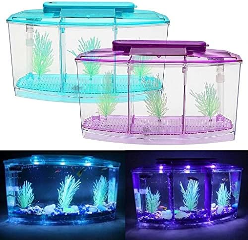 WPYYI Mini aquário aquário Aquário de tanque de peixe com lâmpada de luminária de peixe leve tanque de peixes aquarium