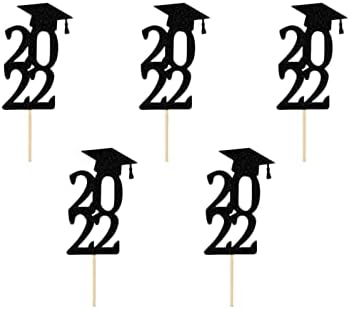 Dbylxmn Graduação Roll Gold 2022 Digital Black Hat Gold Parabéns Pós-Graduação Bolo de Bolo Favores para Crianças