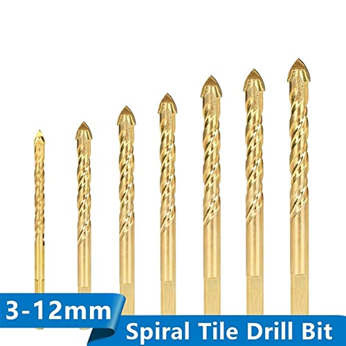 Bits de ladrilho Brilhas de abridor de concreto de concreto de vidro Drill Triangle Drill 3/4/5/6/8/10/12 mm Drill Bit Bit