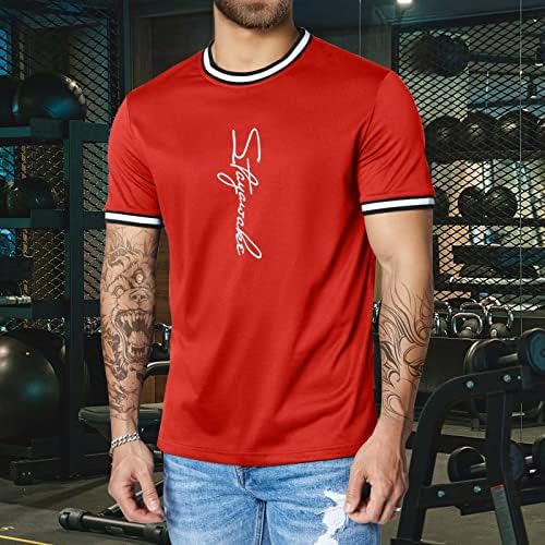 Camisas gráficas masculinas Camisetas de manga curta Camisas estéticas de pescoço redondo de ajuste atlético Bloups