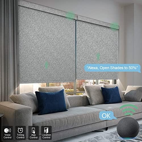 Yoolax Motorized Smart Blind for Window com controle remoto, tonalidade automática de blemas de blecaute compatível