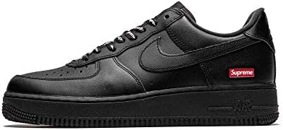 Nike Mens Air Force 1 baixo Cu9225 001 Supreme - Mini Box Logo Black - Tamanho 10