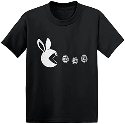 Haase Unlimited Rabbit & Eggs Videogame - T -shirt de Jersey de Cotton Jersey, criança de Páscoa
