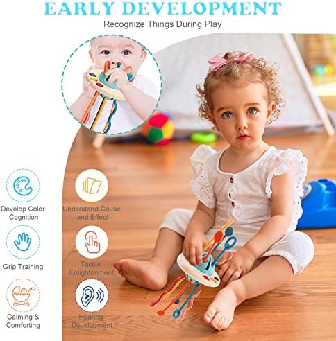 Brinquedos sensoriais de bebê 18m+, montessori brinquedos para bebês, brinquedos de viagem interativos de silicone de grau alimentar