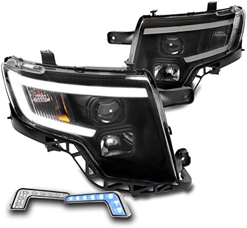 ZMAUTOPTS LED TUBE PROJECTOR DO PROJECTOR DE FARECTRAMPS BLACK C/6.25 LED azul DRL compatível com 2007-2010 Ford Edge