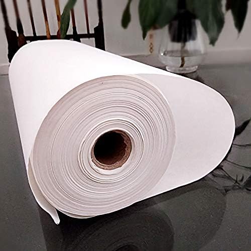 Megrez Roll Pack Xuan Paper espessa caligrafia Xuan Papel Sumi para praticar japonês chinês - 35cm x 100m, Sheng Xuan, branco