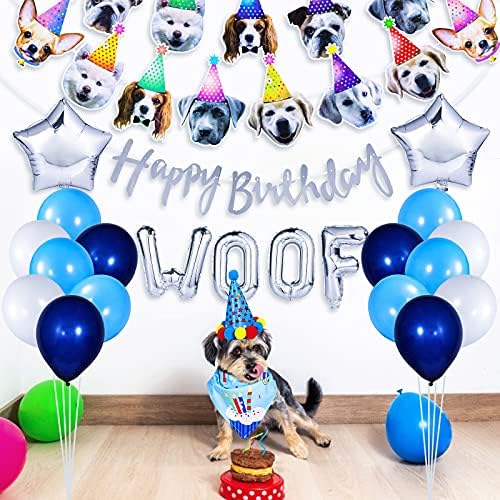 Dog Birthday Party Supplies Birthday Bandana Hat Hat Letra Carta Balões Feliz Aniversário Banner para Festa de Aniversário