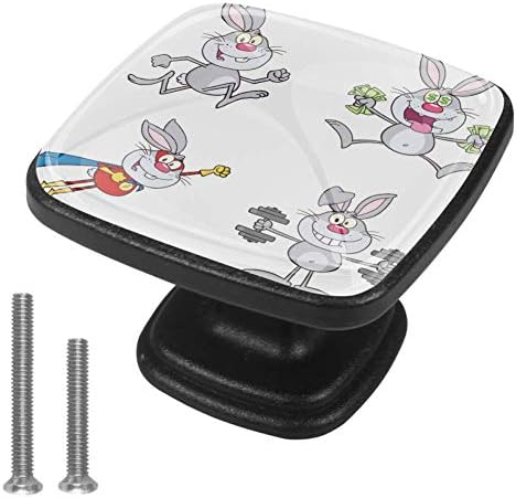 Gaveta de armazenamento puxa com 8 parafusos para os parafusos da mesa de computador Home Diy Estudar quarto fofo mascote de desenho