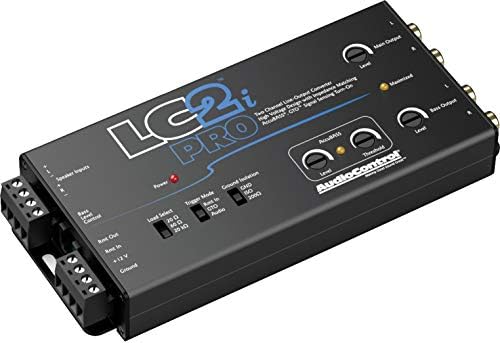 Audiocontrol LC2I Pro conversor de saída de linha de 2 canais com correspondência de impedância, Accubass com cabo de interconexão