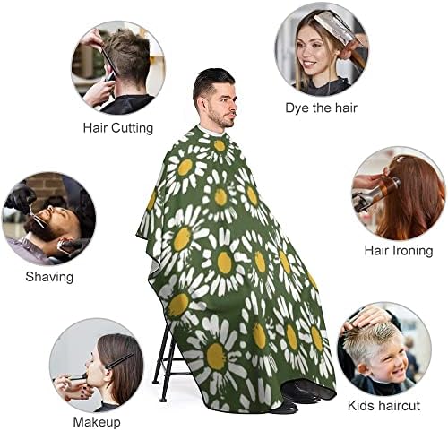 Cabo de corte de cabelo para homens Mulher, moderna Camomiles florais abstratos Cabo grande de corte de cabelo com capa