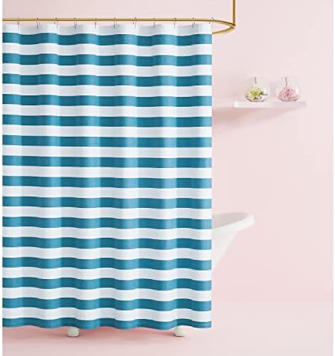 Kate Spade New York Cabana Stripe Impresso 1 peças Cortina de chuveiro, 72 x 72 polegadas, algodão