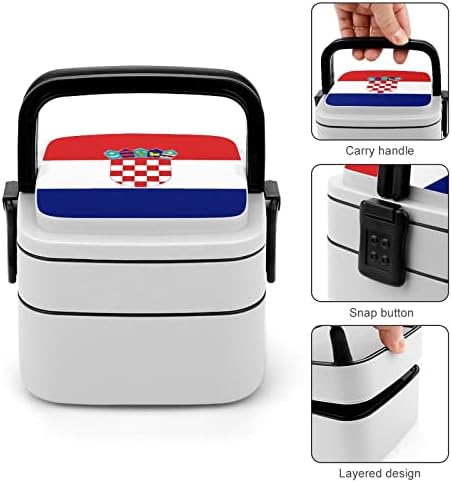 Croácia bandeira engraçada tudo em um recipiente de almoço de caixa bento com colher para viagens de trabalho piquenique