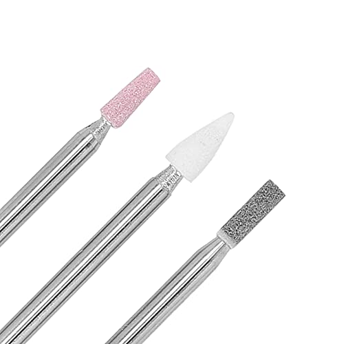 3pcs Bits de perfuração de unhas - Arquivo de unhas Removedor de cutículas Bits com caixa de armazenamento Polimento da cabeça da cabeça