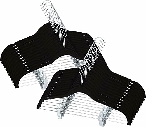 Sverdlofg Premium Velvet Herves Roupas de saia sem deslizamento com clipes Rack Rack Rack Rack Closet Organização Domer