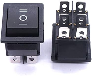 INANIR 2PCS ON/OFF/ON ON MOMEMÁRIO ROGHER SWITCH AC 250V/10A 125V/15A BLACK DPDT 6 PIN 3 Chave de posição