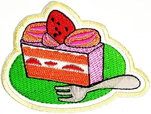 Kleenplus sobremesas de patch artes artes costura reparo de feliz aniversário bolo de bolo de morango bordado ferro bordado em costura