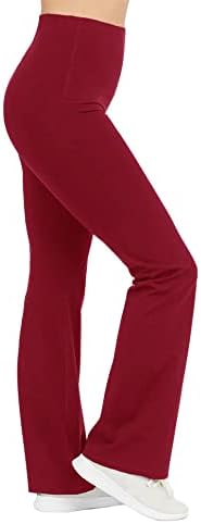 Aururgelmir feminino forrado alinhado de comprimento completo ioga de ioga na cintura alta sports de bootcut leggings