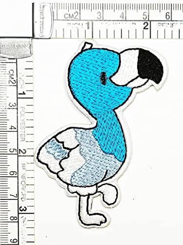 Kleenplus Little Bird Flamingo Blue Kid Cartoon Ferro bordado em costura em crachá para jeans jaquetas chapéus de mochilas camisetas